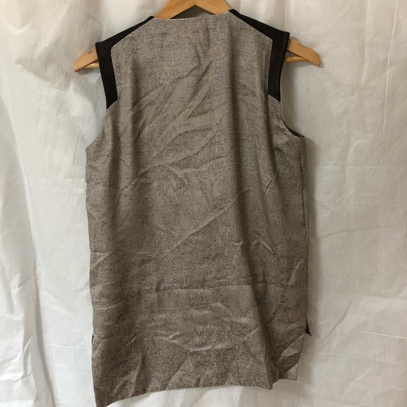 J Brand Metallic silk & leather sleeveless kimono - Picture 7 of 11